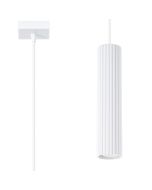 Sollux Karbon SL.1535 wit geribbelde hanglamp