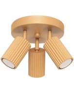 Sollux Karbon SL.1563 goudkleurig geribbelde drie spot