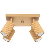 Sollux Karbon SL.1564 goudkleurig geribbelde vier spot