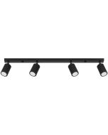 Sollux Karbon SL.1584 zwart geribbelde vier spotbalk