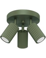 Sollux Karbon SL.1620 olijf groene geribbelde drie spot