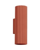 Sollux Karbon SL.1655 okerrode geribbelde updown wandlamp