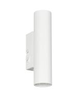 Reality Taryn witte up down wandlamp met kiepschakelaar van 18 cm hoog met 35mm GU10 lampjes