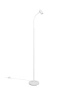 Reality Taryn witte staande leeslamp van 133,5 tot 141 cm hoog met klein spotje met 35mm GU10 lamp