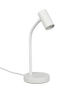Reality Taryn witte bureaulamp van 28 tot 35,5 cm hoog met klein spotje met 35mm GU10 lamp