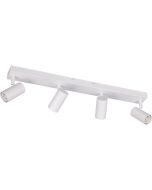 Reality Taryn compacte witte plafondspot met plafondbalk van 62cm en vier 35mm GU10 spotjes