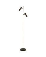 Freelight Undici brons-goud kleurige vloerlamp van 150cm hoog met twee GU10 35mm spots van 15cm lang