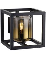 Freelight Dentro W4120GD zwarte wandlamp met goud glas