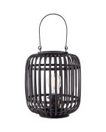 Brilliant Woodrow 93062/76 zwarte tafellamp van bamboe stroken en een zwart hengsel