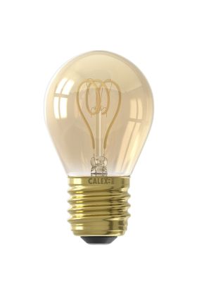 1001002800 8712879158721 Calex Kogel P45 Goud Flex Filament 220-240V 2.5W 136lm 2100K E27 Dimbaar met LED dimmer