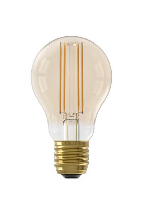 1101006500 8712879153122 Calex Standaard A60 Goud Straight filament 220-240V 4.5W 470lm 2100K E27 Dimbaar met LED dimmer