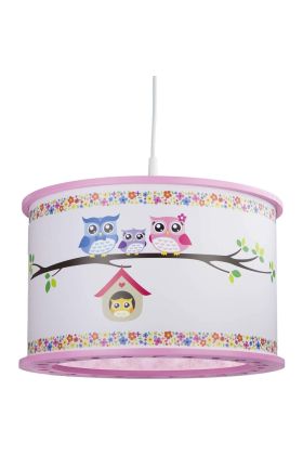 Hanglamp Uilen familie Roze