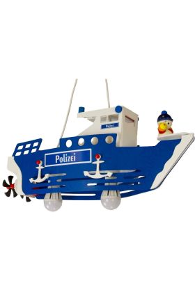 Hanglamp Politieschip Joe blauw 58cm