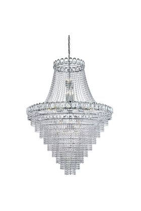 Searchlight Louis Phillipe 1711-102CC grote chromen zakkroonluchter van kristal met een diameter van 100cm