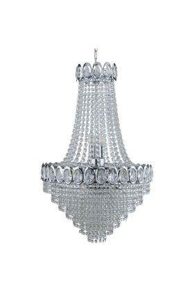 Searchlight Louis Phillipe 1711-11CC chromen zakkroonluchter van kristal met een diameter van 54cm