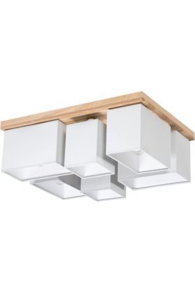 Britop Paloma 2453674 grijze plafondlamp met eikenhout