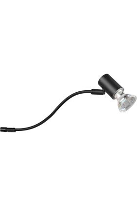 Trio Giada 283400132 zwarte kastlamp met richtbaar spotje