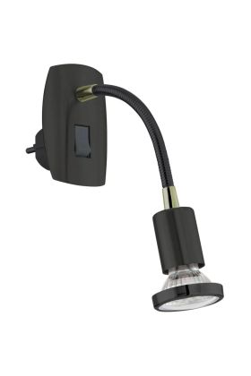 Eglo Parrini 31645 zwart met gouden stekkerlamp
