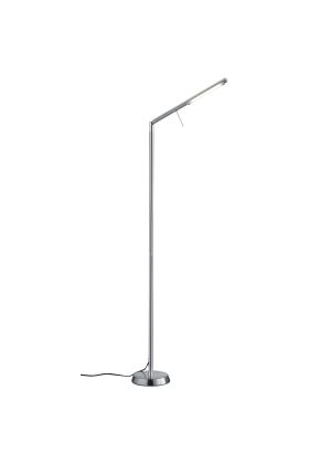 Trio Filigran 420490107 staal kleurige buisvormige vloerlamp met langwerpig glazen plaatje