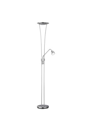 Trio Arizona 426410207 staal kleurige uplighter met spotje als leeslamp, met twee dimmers