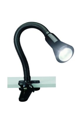 Trio Flexo 5028010-02 zwarte klemspot met flexibele arm