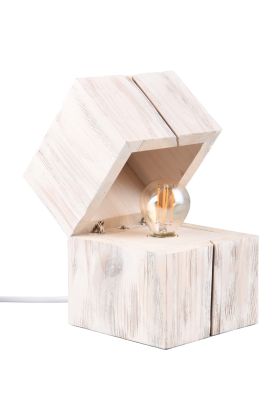 Trio Treasure 514110101 whitewash houten tafellamp in de vorm van een open klapbaar kistje