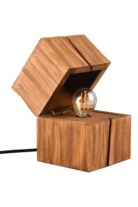 Trio Treasure 514110130 natuur houten tafellamp in de vorm van een open klapbaar kistje
