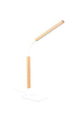 Trio Norris 545210131 hout met wit metalen tafellamp en LED strip in de kop