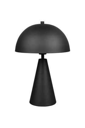 Trio Alfie 565000132 mat zwart metalen tafellampje met metalen halfronde kap