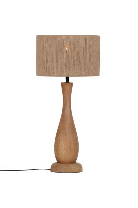 Trio Toba 567200130 houten tafellamp met kap van jute touwen