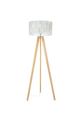Britop Malo 74315074 eikenhouten vloerlamp met kleurrijke kap