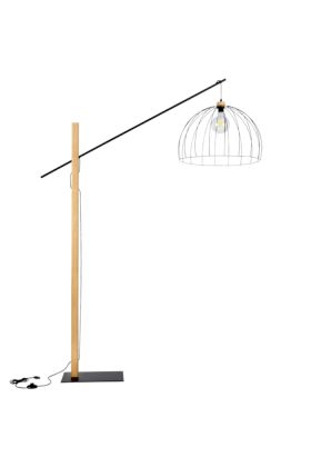 Britop Mandarine 75013904 zwarte vloerlamp met eikenhout