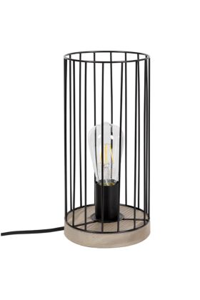 Britop Timeo 796049157 zwarte tafellamp met grijs grenen