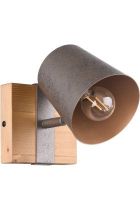 Trio Bell 801900167 antiek stalen spot met houten wandplaatje