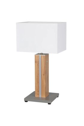 Britop Flame 820119187 eikenhouten tafellamp met witte kap