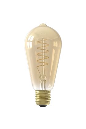1001000700 8712879152187 Calex Rustic ST64 Gold Flex Filament 220-240V 3,8W 250lm 2100K E27 dimbaar via LED dimmer