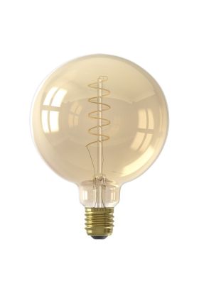 1001001000 8712879152217 Calex Globe G125 Gold Flex Filament 220-240V 3,8W 250lm 2100K E27 dimbaar via LED dimmer