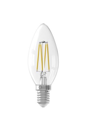 1101006700 8712879152897 Calex Kaars B35 Helder Straight filament 220-240V 4.5W 470lm 2700K E14 Dimbaar met LED dimmer