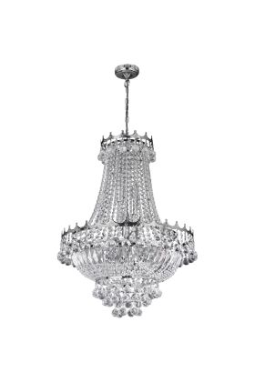 Searchlight Versailles chromen kristallen zakkroonluchter met een diameter van 55cm