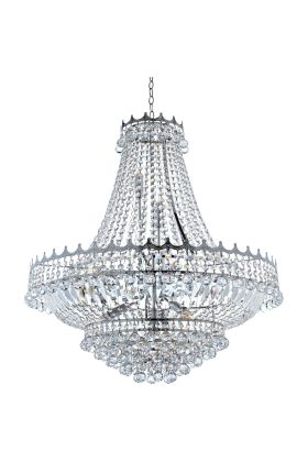 Searchlight Versailles chromen kristallen zakkroonluchter met een diameter van 80cm