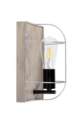 Britop Netuno 92071157 zwart met zilver wandlamp met grijs grenen