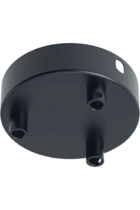 940040 Calex metalen plafondplaat 100mm 3gat mat zwart