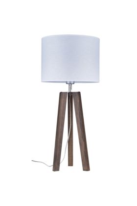 Britop Lotta 94301076 walnoot tafellamp met witte kap