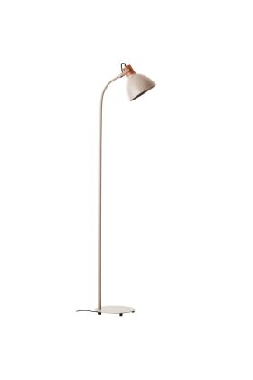 Brilliant Erena 94556/20 taupe kleurige vloerlamp van metaal met hout aan de achterzijde van het kapje