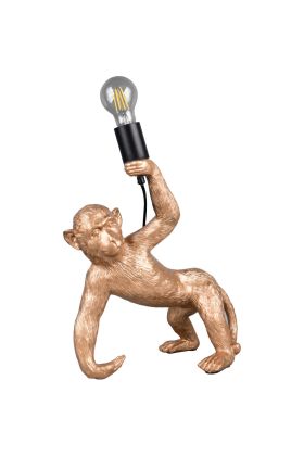 Reality Rabbit R56511002 tafellamp in de vorm van een zwart konijn die een witte bal vasthoudt