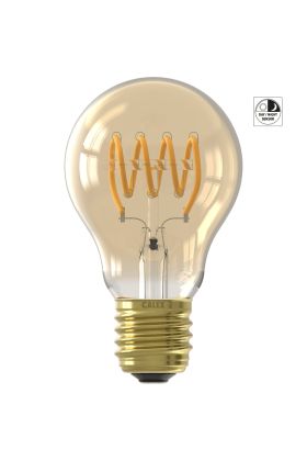 1001003700 8712879163398 Calex Day and Night Sensor Standaard A60 Goud Flex filament E27 3.5W 230LM 2200K 220-240V  