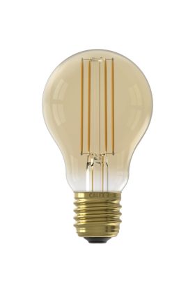 1101007300 8712879153061 Calex Standaard A60 Goud Straight filament 220-240V 7.5W 806lm 2100K E27 Dimbaar met LED dimmer