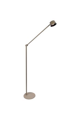 Freelight Cugino olijf groene vloerlamp van 150cm hoog met scharnierende arm en spot met geintegreerde LED en touchdimmer
