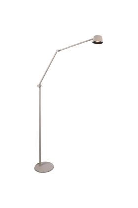 Freelight Cugino creme kleurige vloerlamp van 185cm hoog met dubbel scharnierende arm en spot met geintegreerde LED en touchdimmer