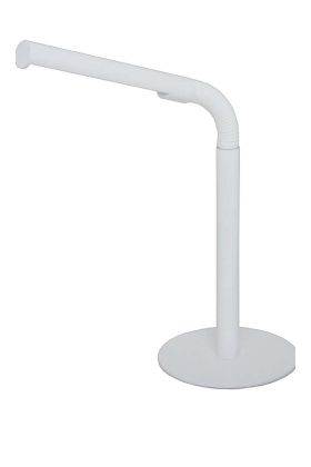 Freelight Dito T5245W witte bureaulamp met ronde voet en dunne buis welke halverwege gebogen kan worden